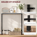 Console meuble 75 cm, table console plateaux en effet marbre, cadre en métal, style moderne blanc et noir